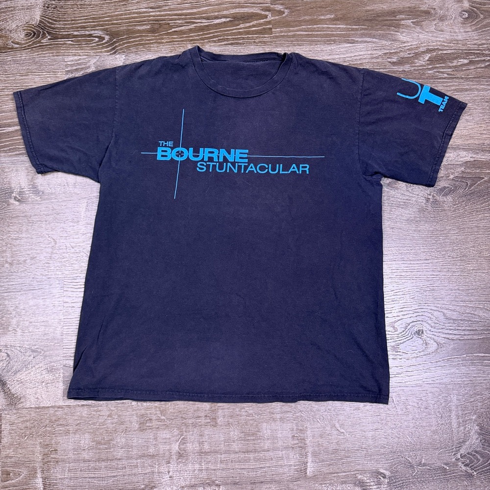 Universal Studios The Bourne Stuntacular T-Shirt Mens XL Black UO TM Team Member